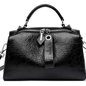 Elegant Black Leather Handbag